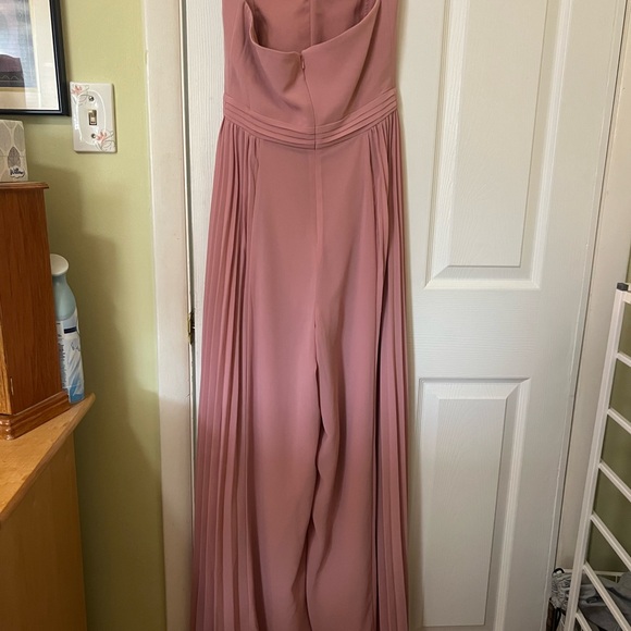 Adelyn Rae Pink Pleated Ruched Gown - Picture 2 of 3